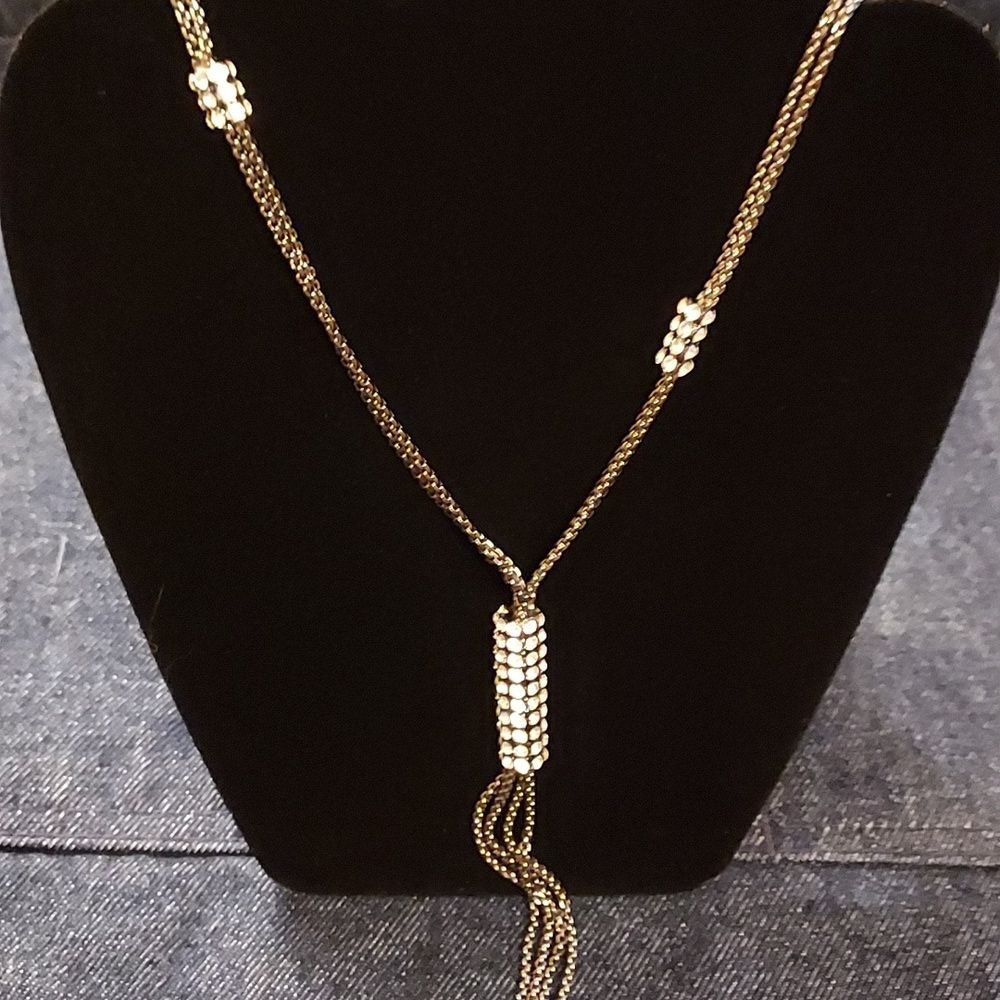 PARKLANE crystal necklace pendant tassel long necklace hematite